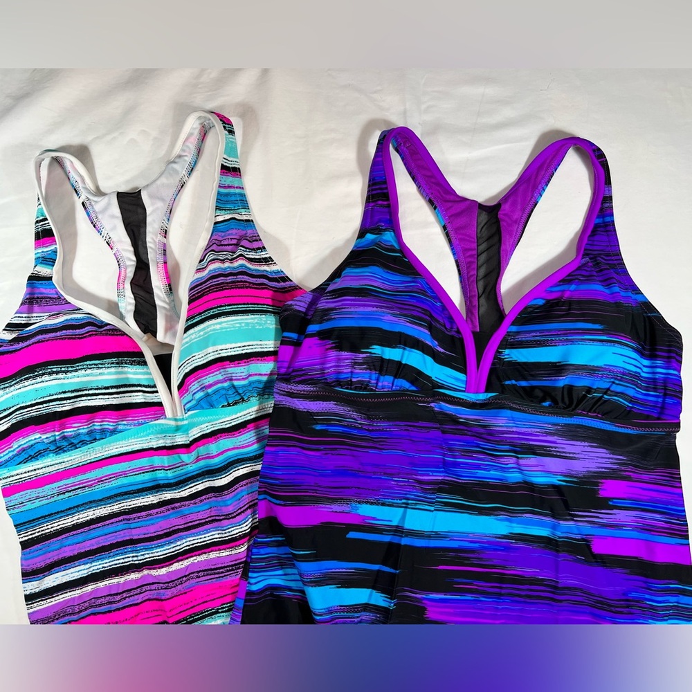 Vibrant Striped Tankini Tops